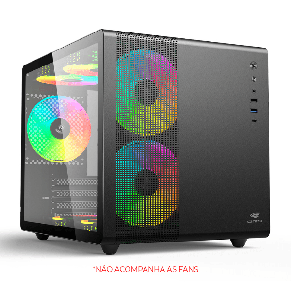 GABINETE C3TECH AQUARIUS MT-G710BK SEM FONTE