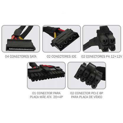 FONTE DE ALIMENTACAO K-MEX GAMER EU459 500W 80 PLUS WHITE - EU459EUG001CB2X