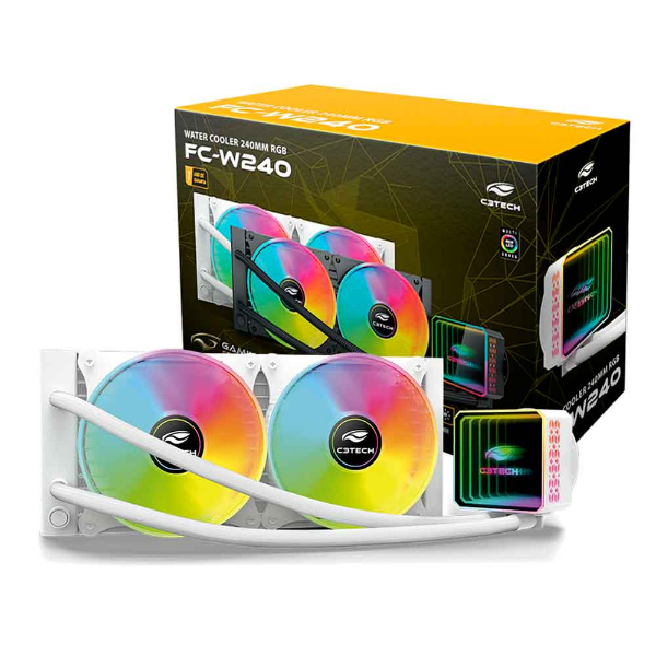 WATER COOLER C3TECH 240MM FC-W240WHRGB BRANCO