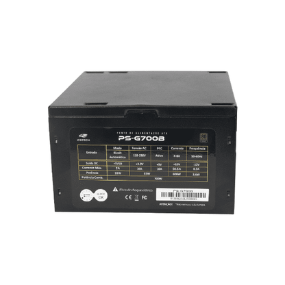FONTE DE ALIMENTACAO C3TECH 700W 80 PLUS BRONZE PS-G700B