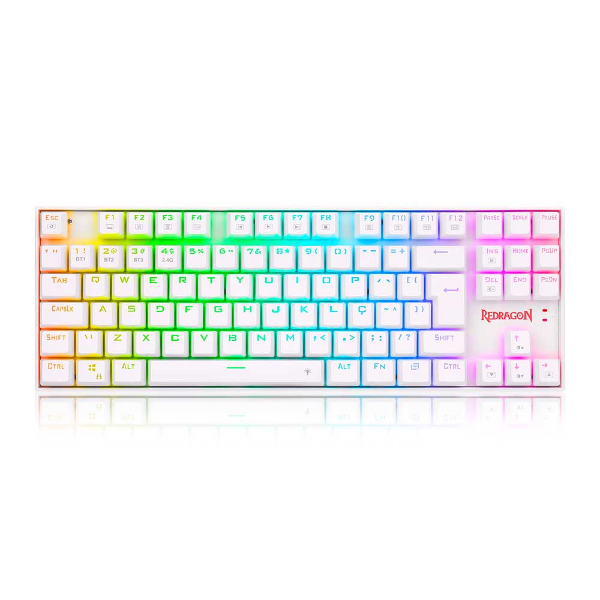 TECLADO REDRAGON MECANICO GAMER KUMARA PRO RGB WIRELESS BRANCO SWITCH BROWN K552RGB-BRS-W (PT BROWN)