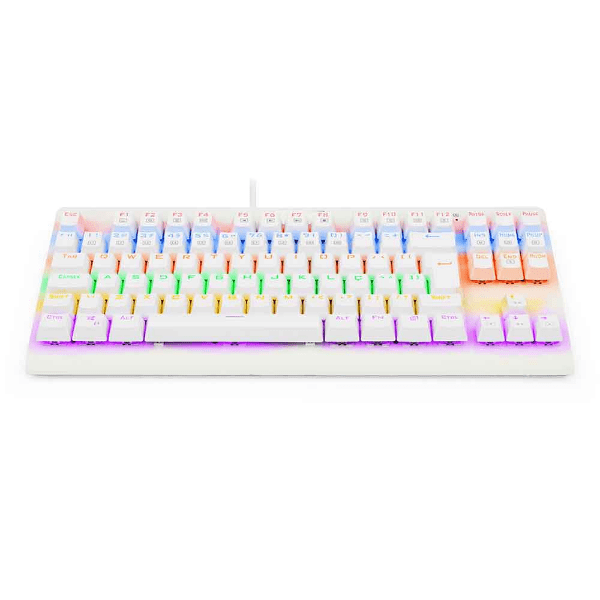 TECLADO REDRAGON MECANICO GAMER DARK AVENGER BRANCO SWITCH AZUL K568W-R (PT-BLUE)
