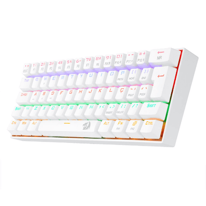 TECLADO GAMER REDRAGON LAKSHMI RAINBOW BRANCO SWITCH AZUL - K606W-R