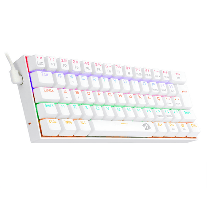 TECLADO GAMER REDRAGON LAKSHMI RAINBOW BRANCO SWITCH AZUL - K606W-R