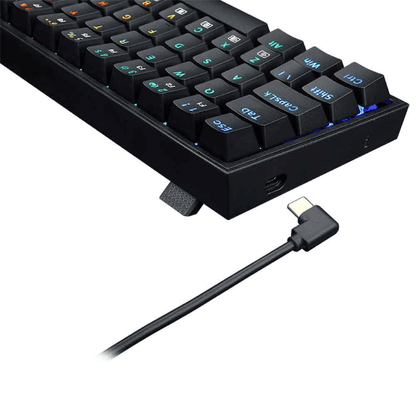 TECLADO REDRAGON MECANICO GAMER CASTOR RGB PRETO SWITCH AZUL ABNT2 K631-RGB (PT-BLUE)