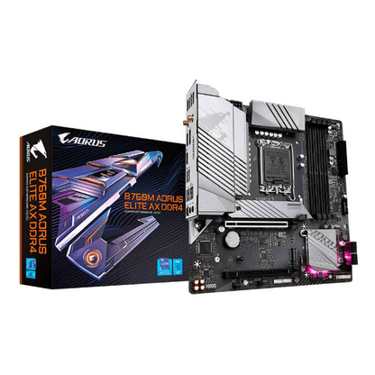PLACA MAE (INTEL) GIGABYTE B760M AORUS ELITE AX DDR4 1.2 LGA1700 12° 13° E 14° GERACAO