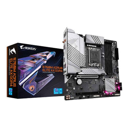 PLACA MAE (INTEL) GIGABYTE B760M AORUS ELITE AX DDR4 1.2 LGA1700 12° 13° E 14° GERACAO