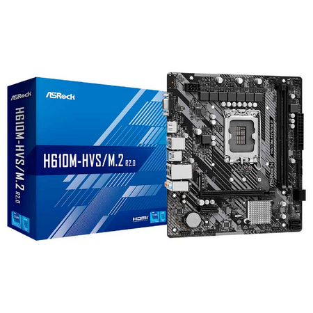 PLACA MAE (INTEL) ASROCK H610M-HVS M.2 DDR4 LGA1700 12° 13° E 14° GERACAO
