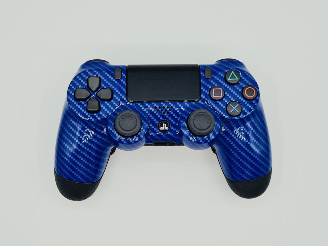Controle Ps4 com Grip Blue Carbon Casual controle sem paddles Stelf