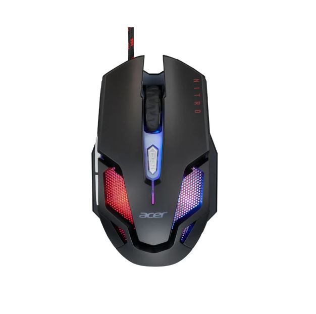 Mouse Gamer Acer Nitro NMW200, 6 Botões, 7200 DPI Preto/Vermelho