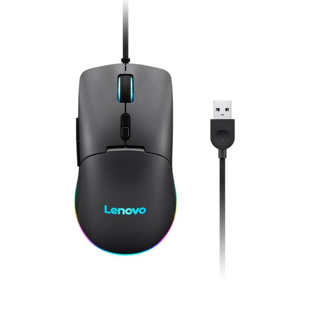 Mouse Gamer Lenovo M210, até 8000 DPI (5 níveis de controle), Iluminação RGB