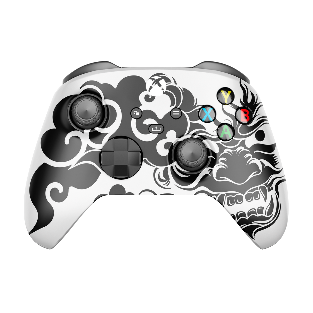Controle Xbox Series com Grip White Dragon (2 paddles)