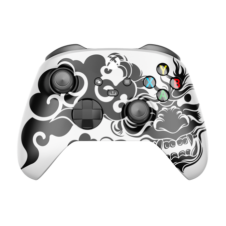 Controle Xbox Series com Grip White Dragon (2 paddles)