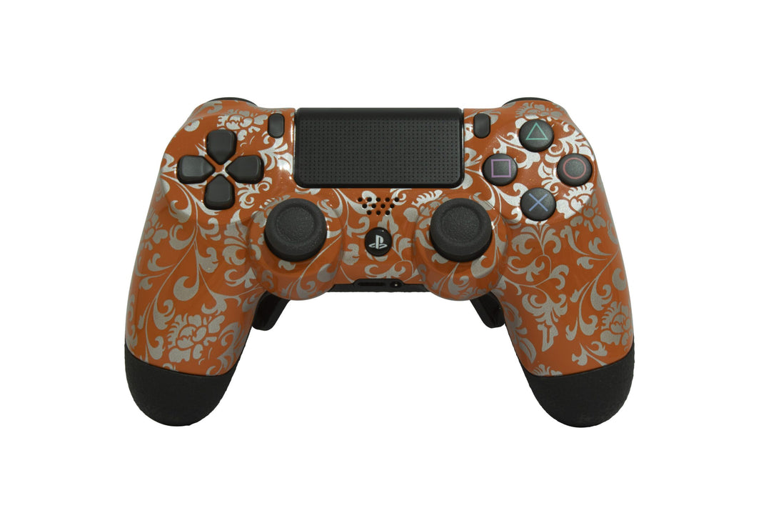 Controle Ps4 Floral Orange Casual controle sem paddles Stelf