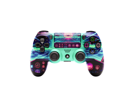 Controle Ps4 Plane Retrowave Casual controle sem paddles Stelf