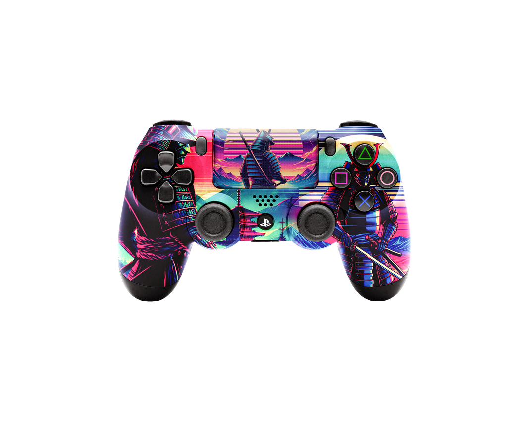 Controle Ps4 Samurai Retrowave com grip