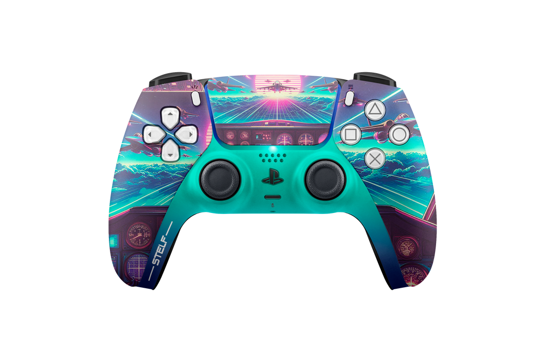 Controle Ps5 com Grip Plane Retrowave Elite Stelf
