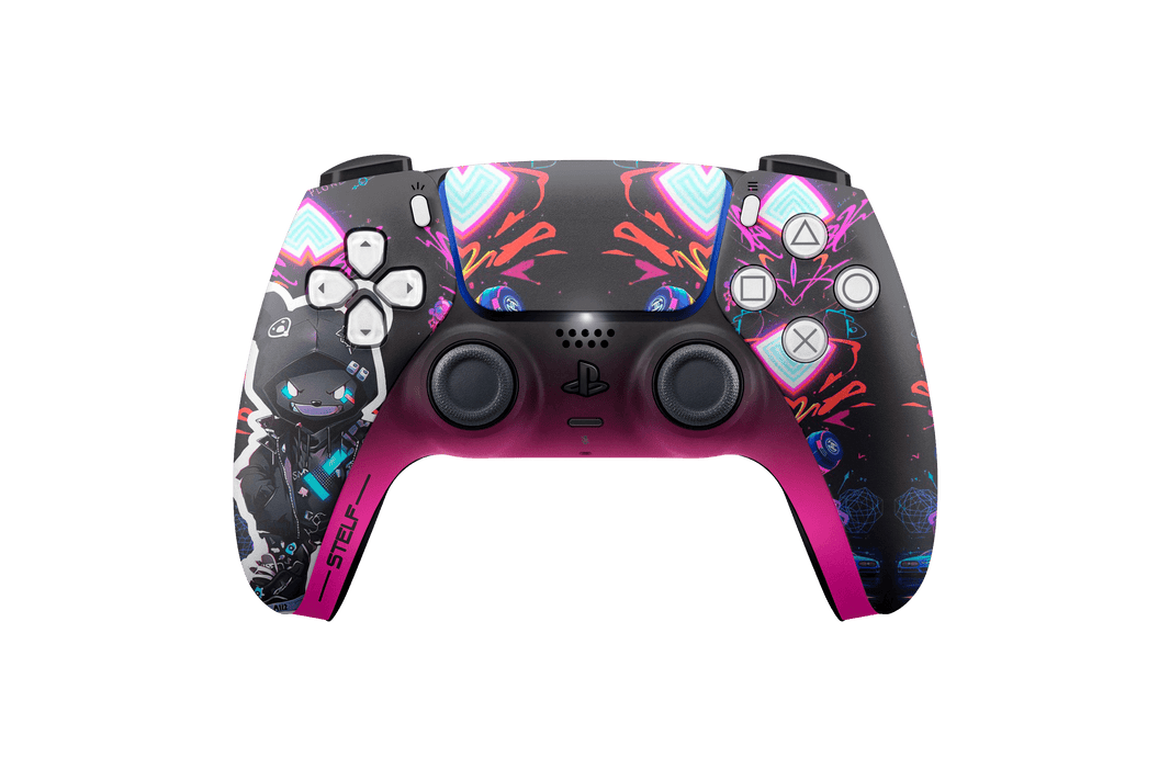 Controle Ps5 Cyber Panda com Grip Stelf Elite Stelf
