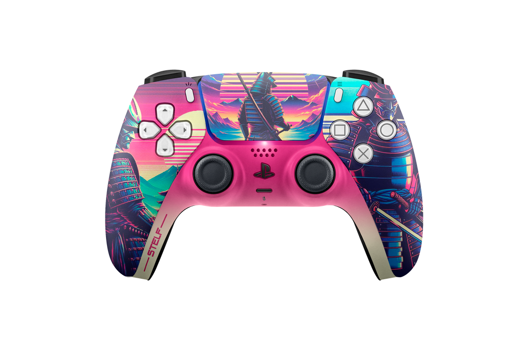 Controle Ps5 Samurai Retrowave com Grip Stelf