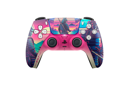 Controle Ps5 Samurai Retrowave com Grip Stelf