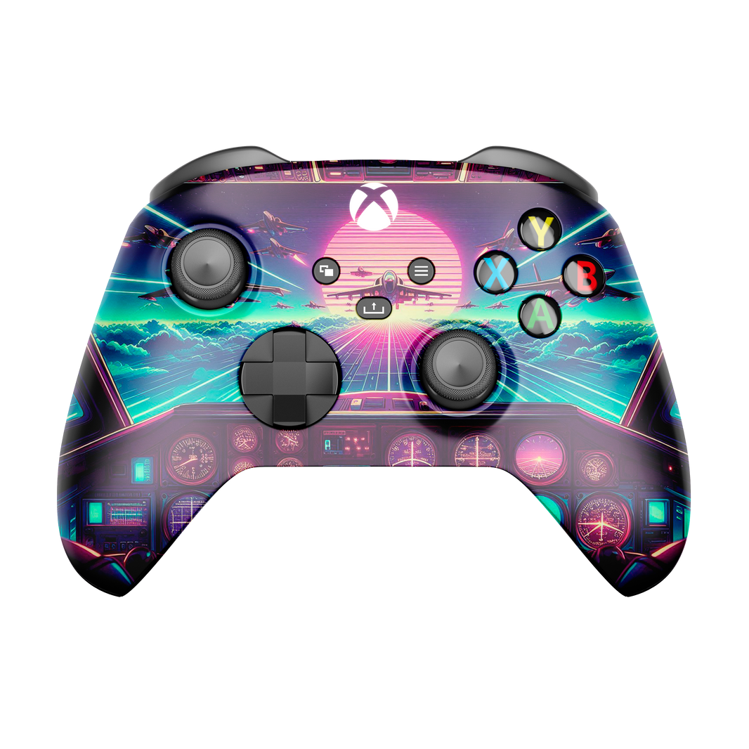 Controle Xbox Series com Grip Plane Retrowave Stelf