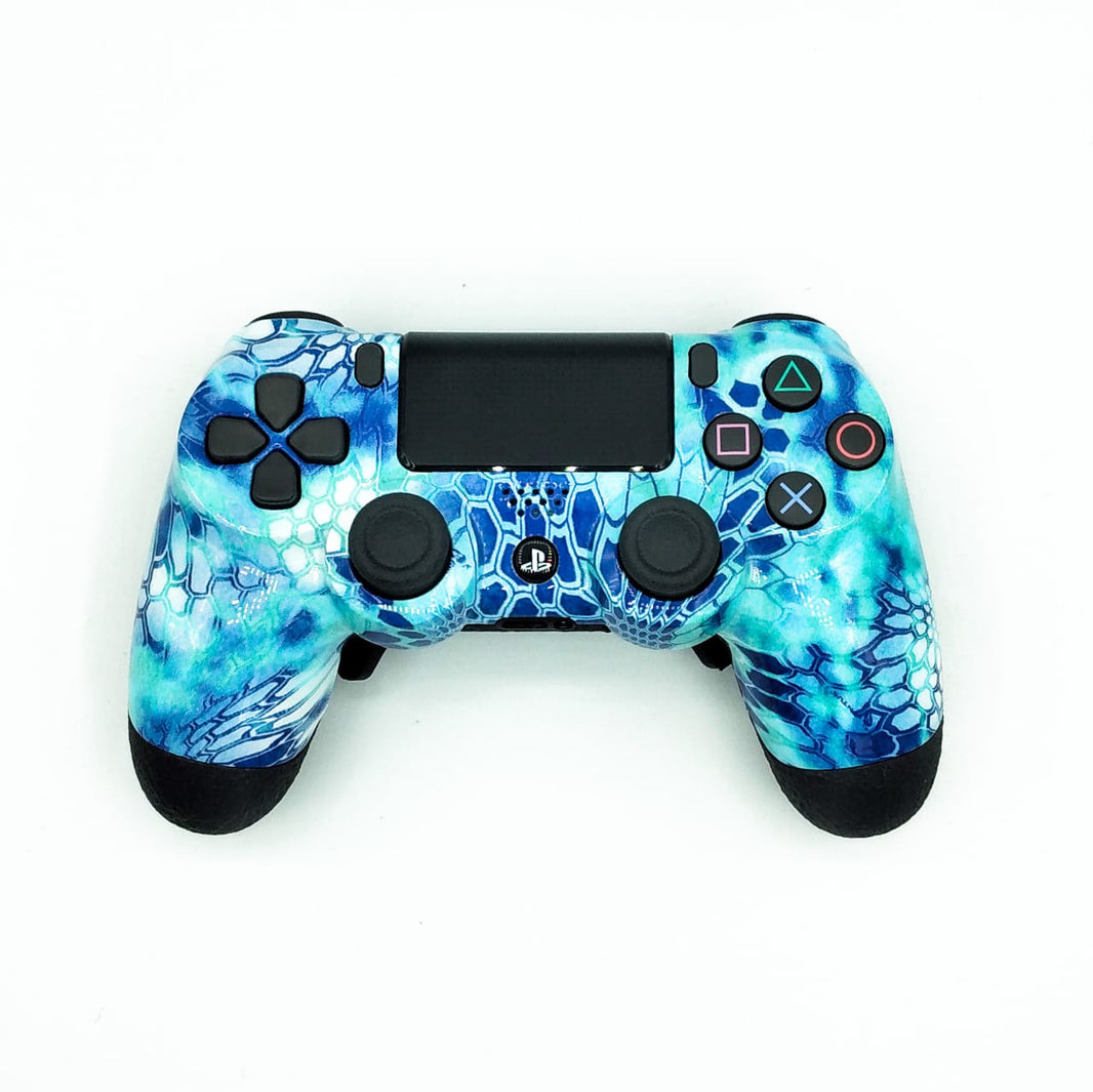 Controle Ps4 com Grip Blue Snake Camoo Stelf